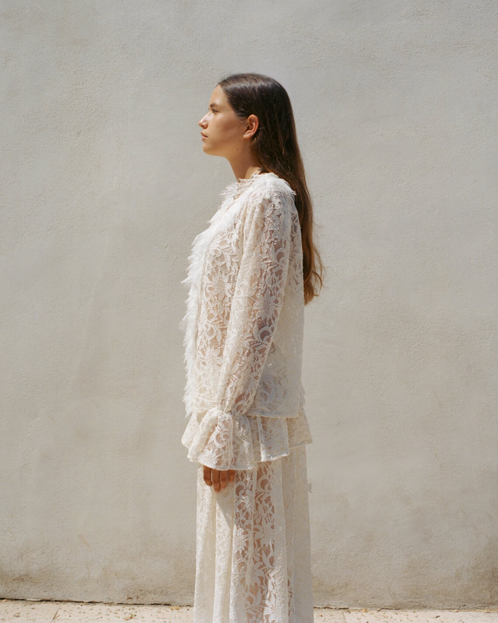 חצאית תחרה שמנת – תמונה 5