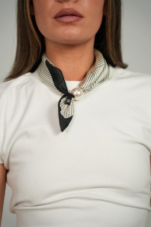 שרשרת צעיף פנינה שחור