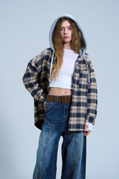 גקט שיאל משובץ כחול