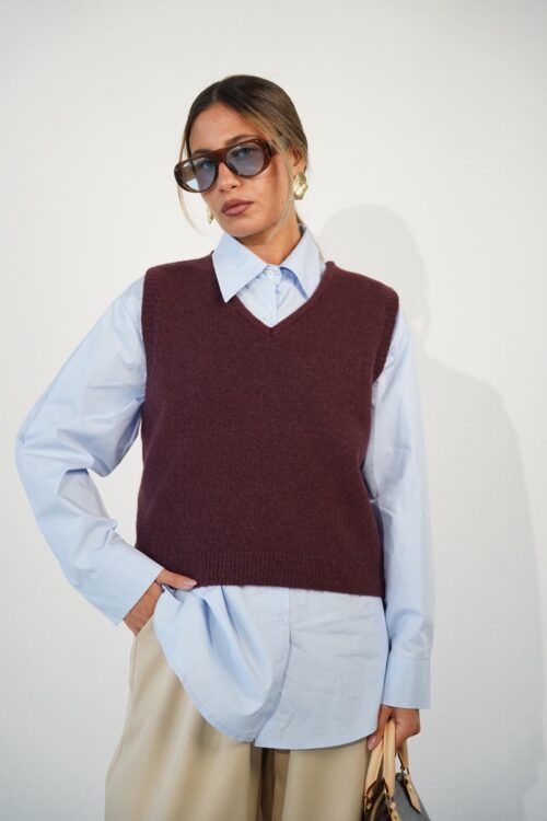 אפודת סריג רוס בורדו