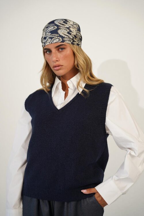 אפודת סריג רוס כחולה