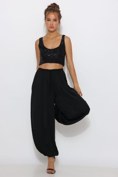 טופ פייטים שחור