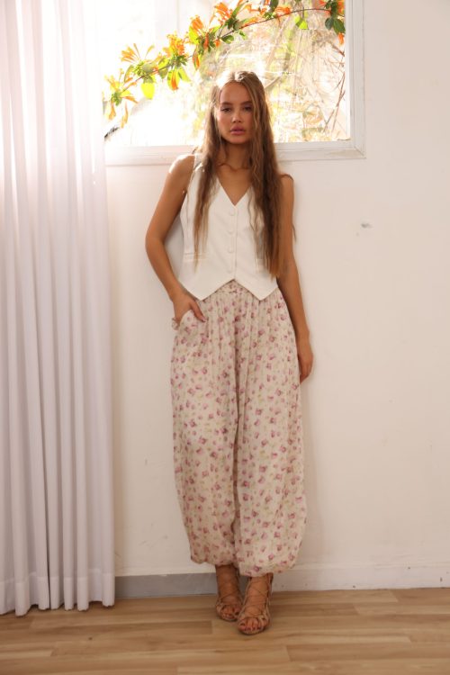 מכנס בלון פלור ורוד