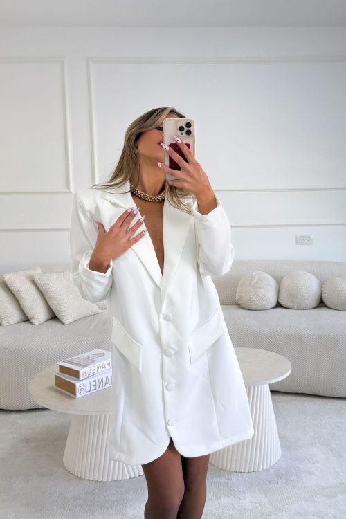 שמלת גקט ארוכה לבנה