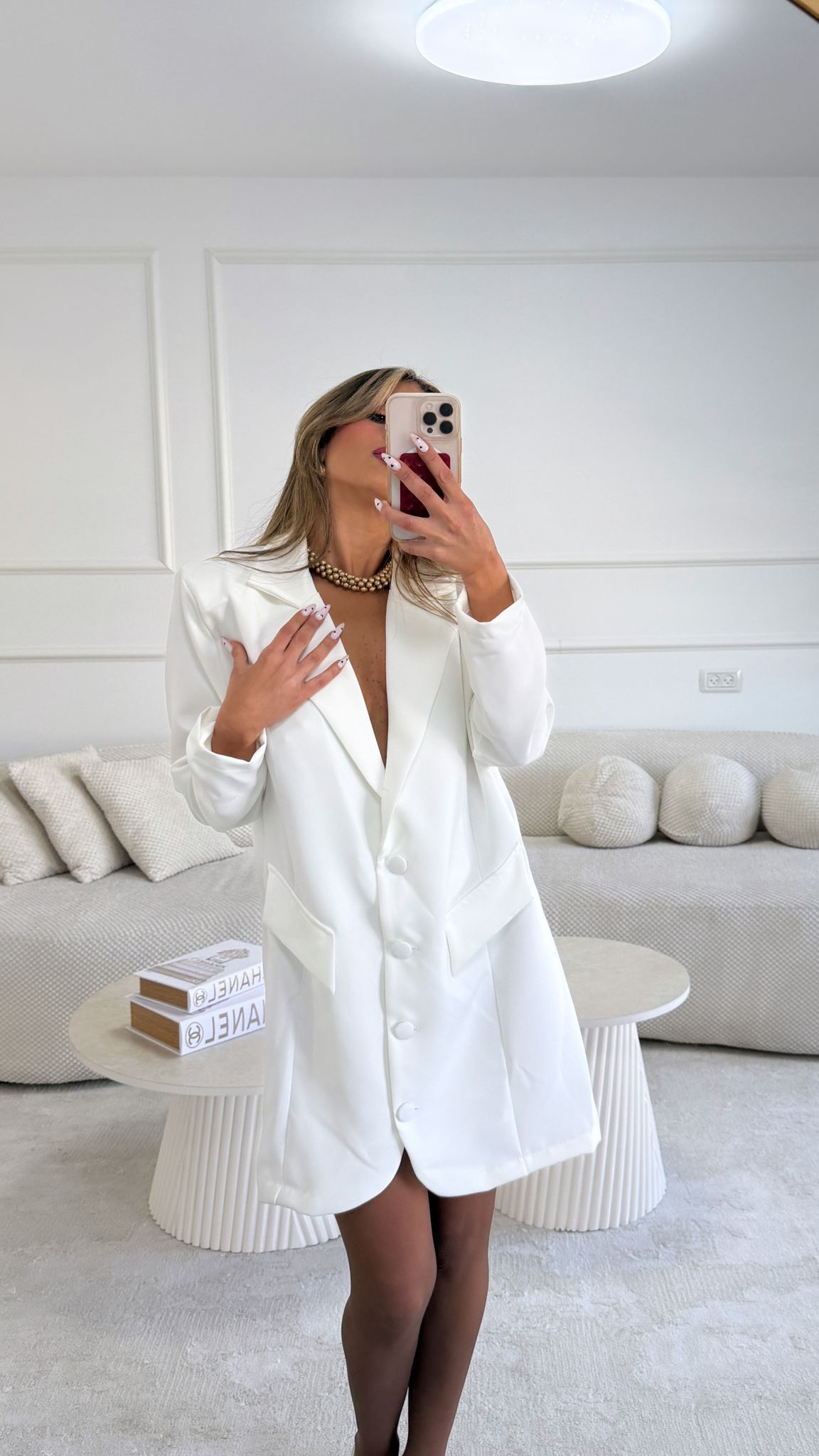 שמלת גקט ארוכה לבנה