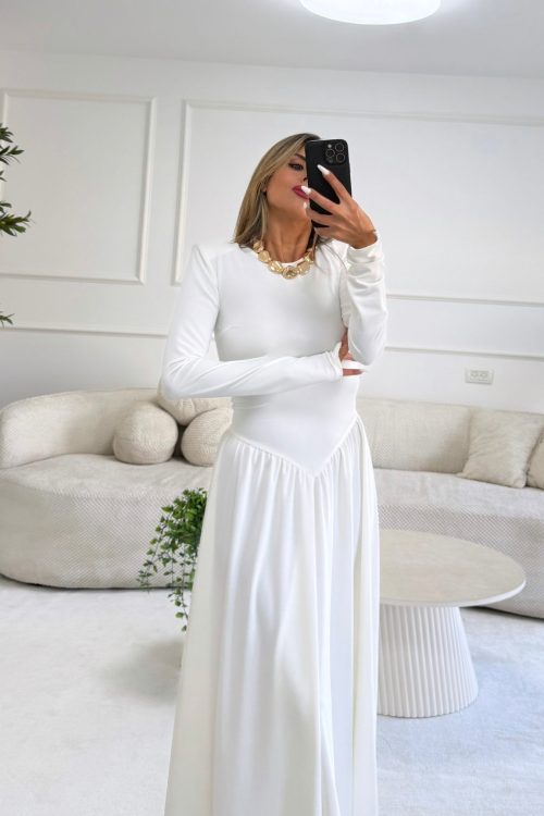 שמלת אליזבת לבנה