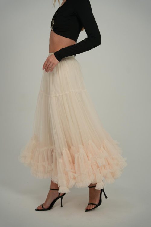 חצאית טול שמפניה