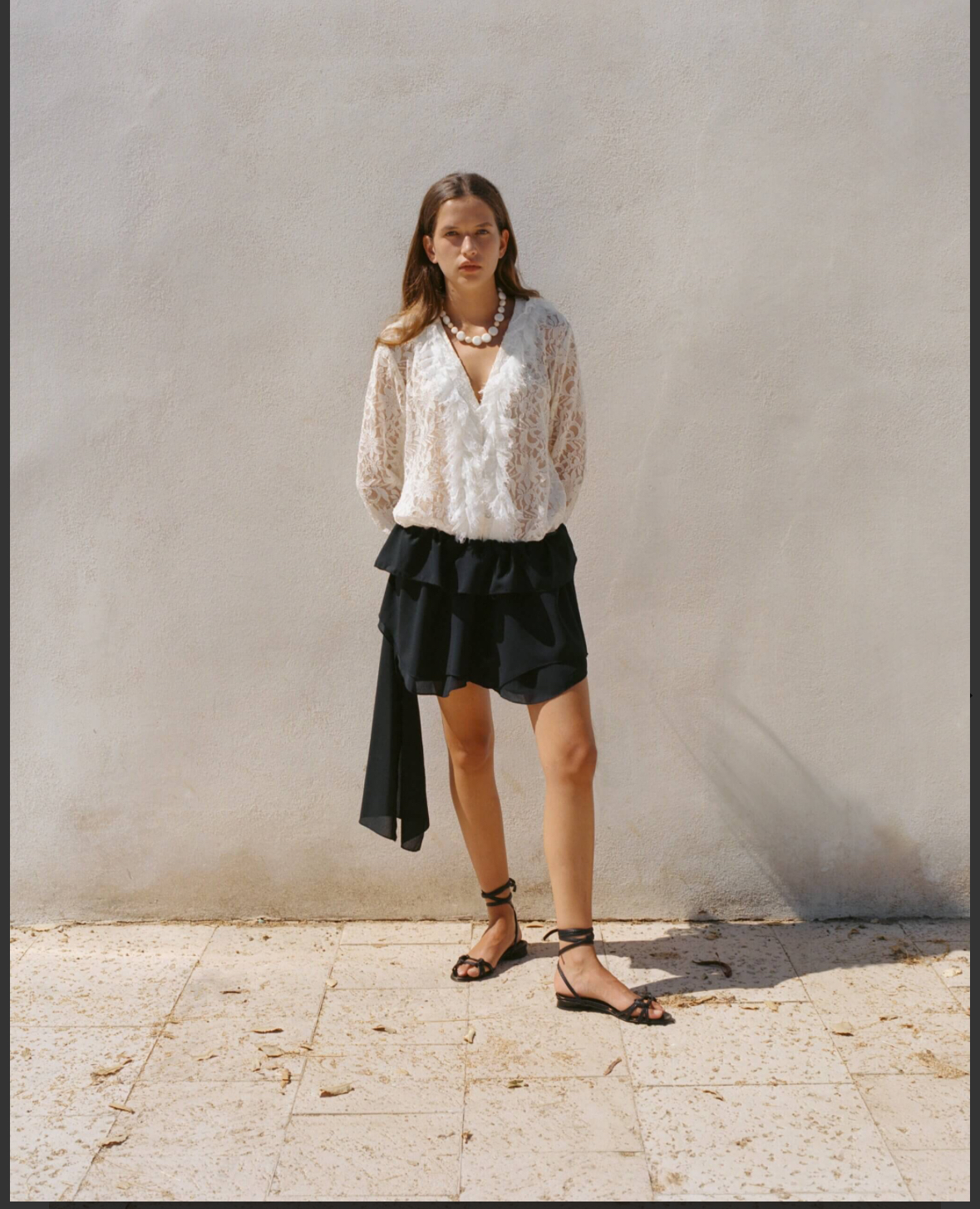 חולצת דרים תחרה שמנת – תמונה 5