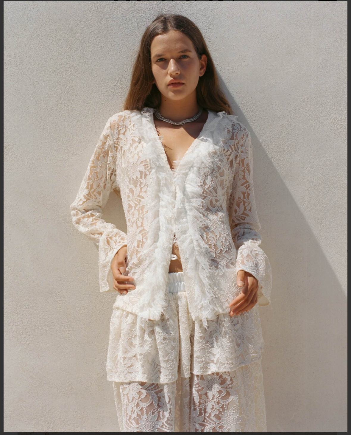 חולצת דרים תחרה שמנת