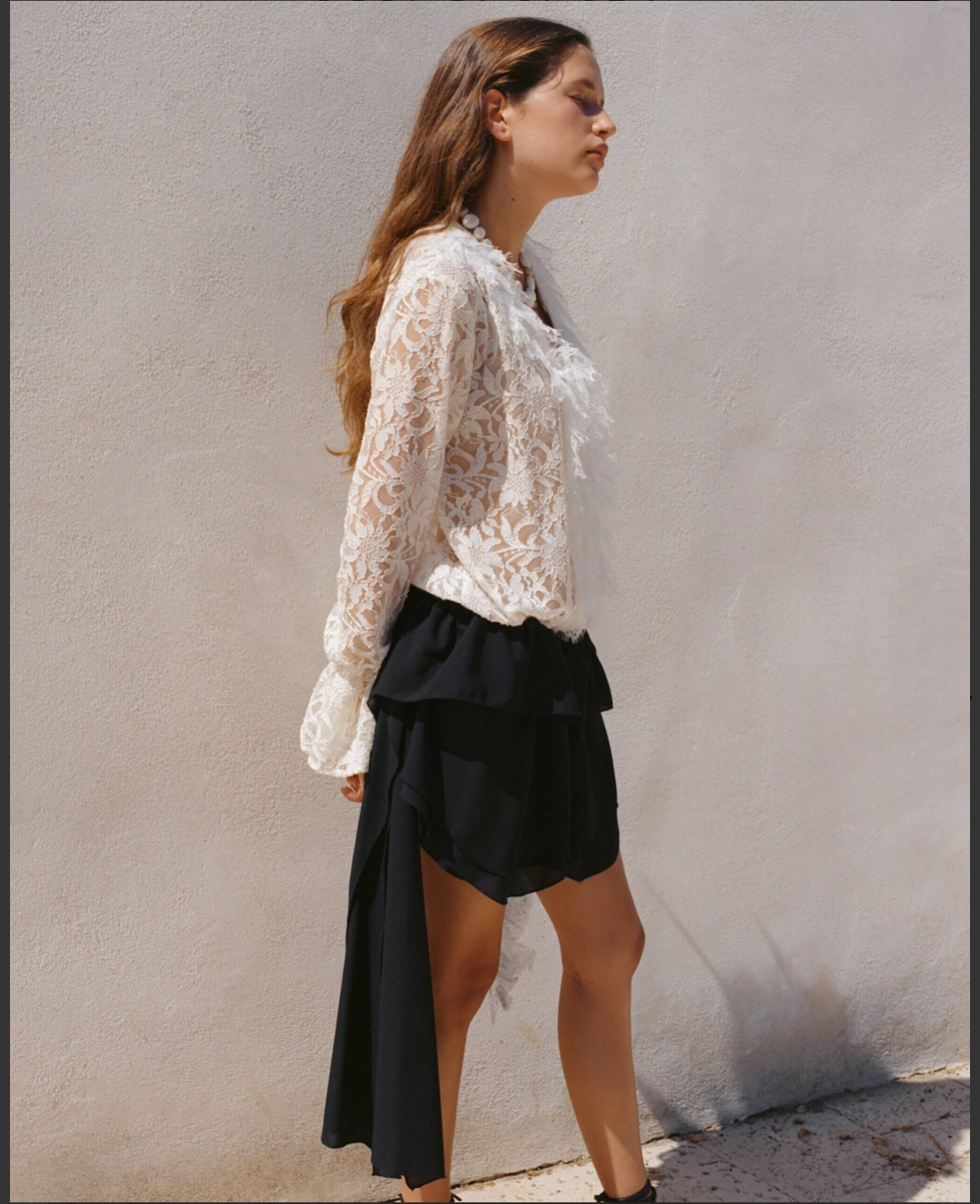 חולצת דרים תחרה שמנת – תמונה 4