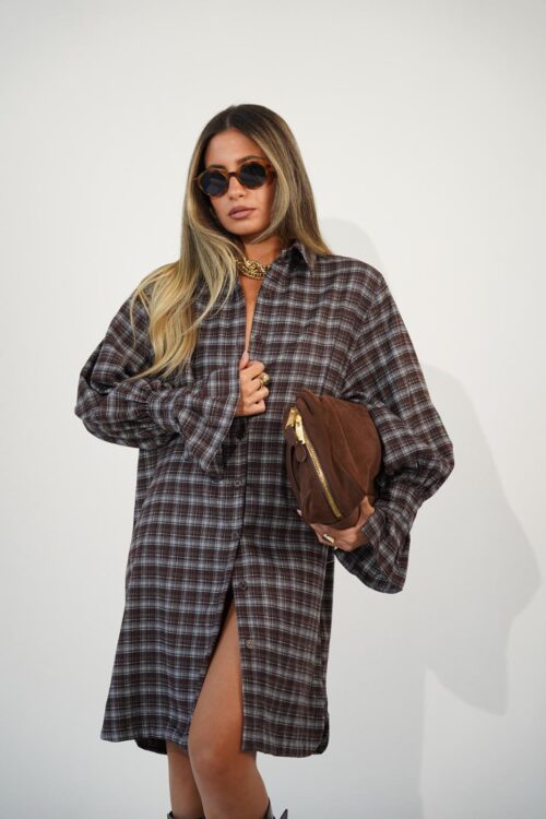 שמלת מילי משובץ תכלת