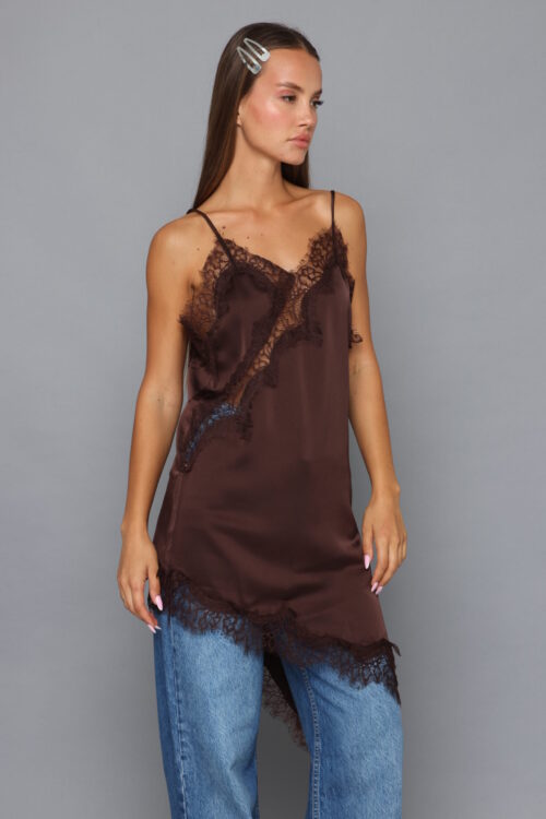 טוניקת לייס חומה