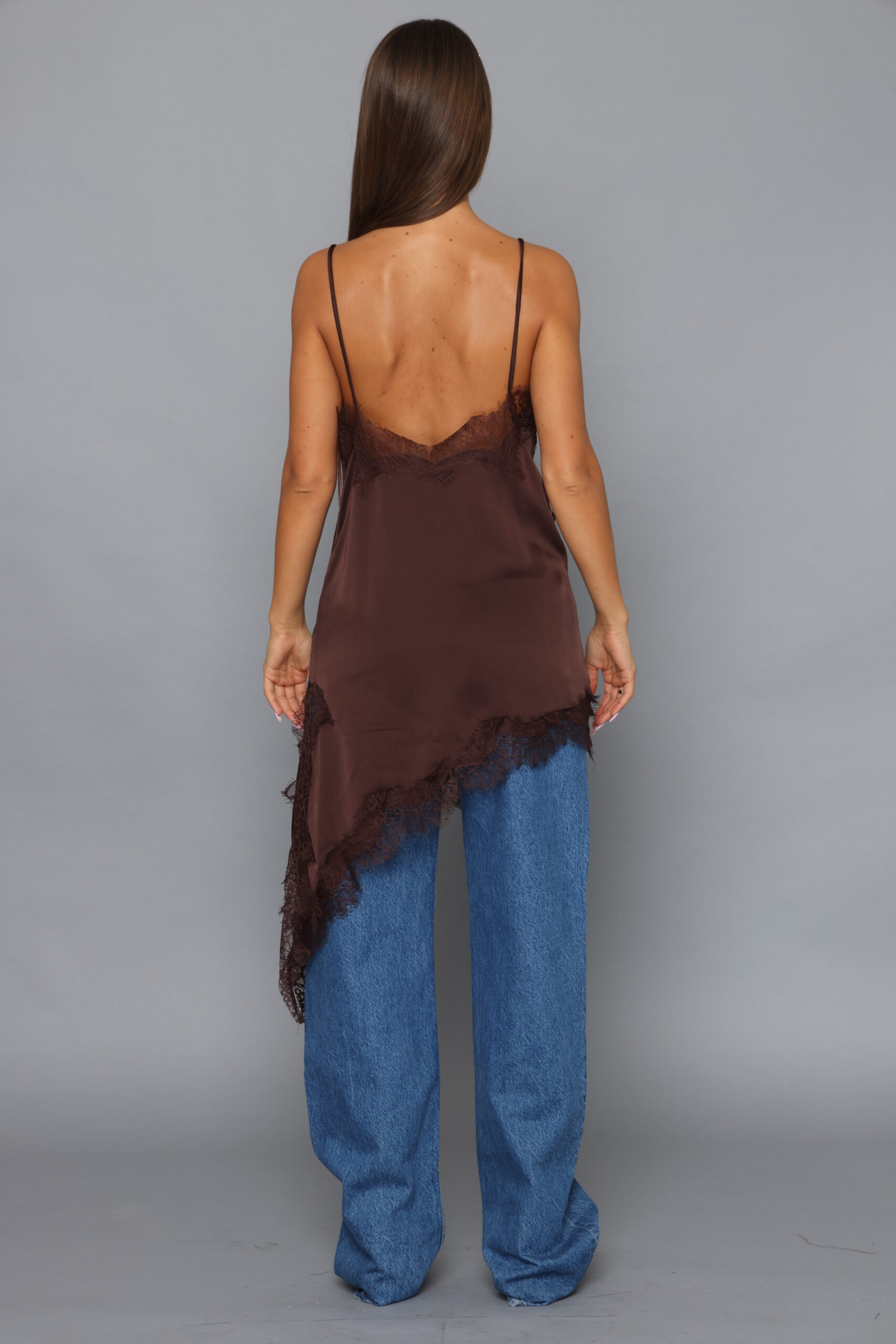 טוניקת לייס חומה – תמונה 2