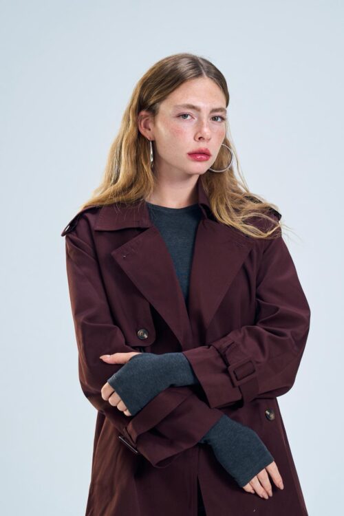 מעיל טרנץ שליו בורדו