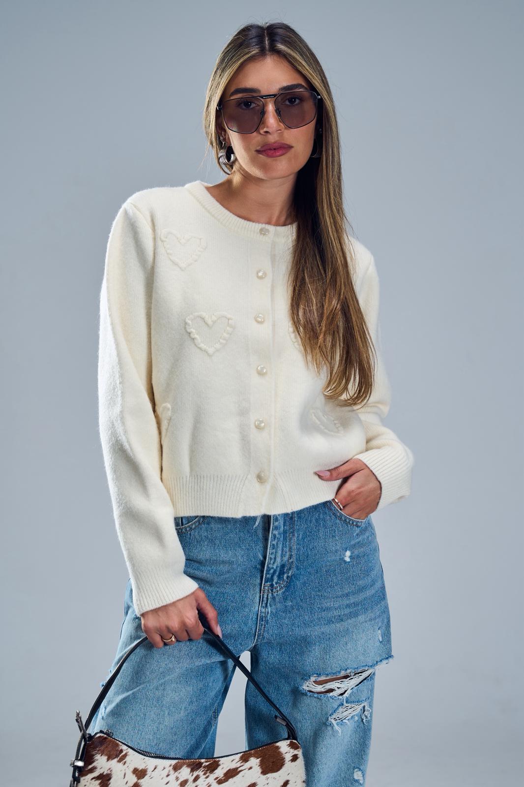 קרדיגן הארט שמנת – תמונה 5