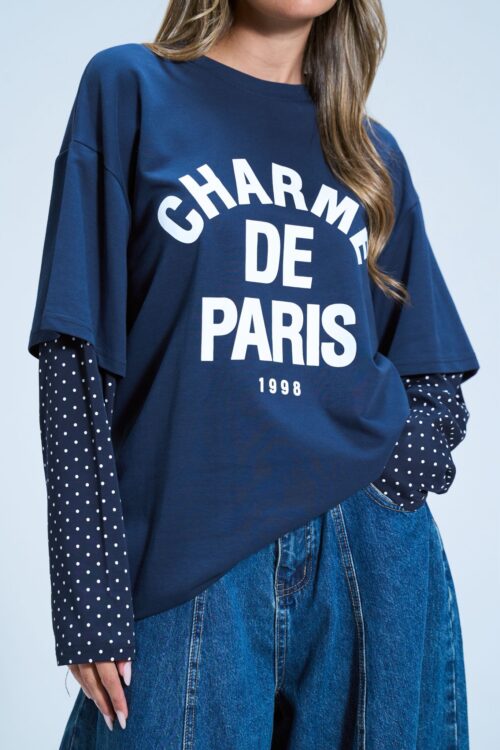 חולצת שחר כחולה