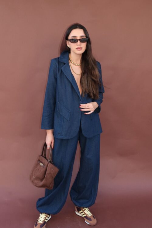 חליפת בלון גינס כהה