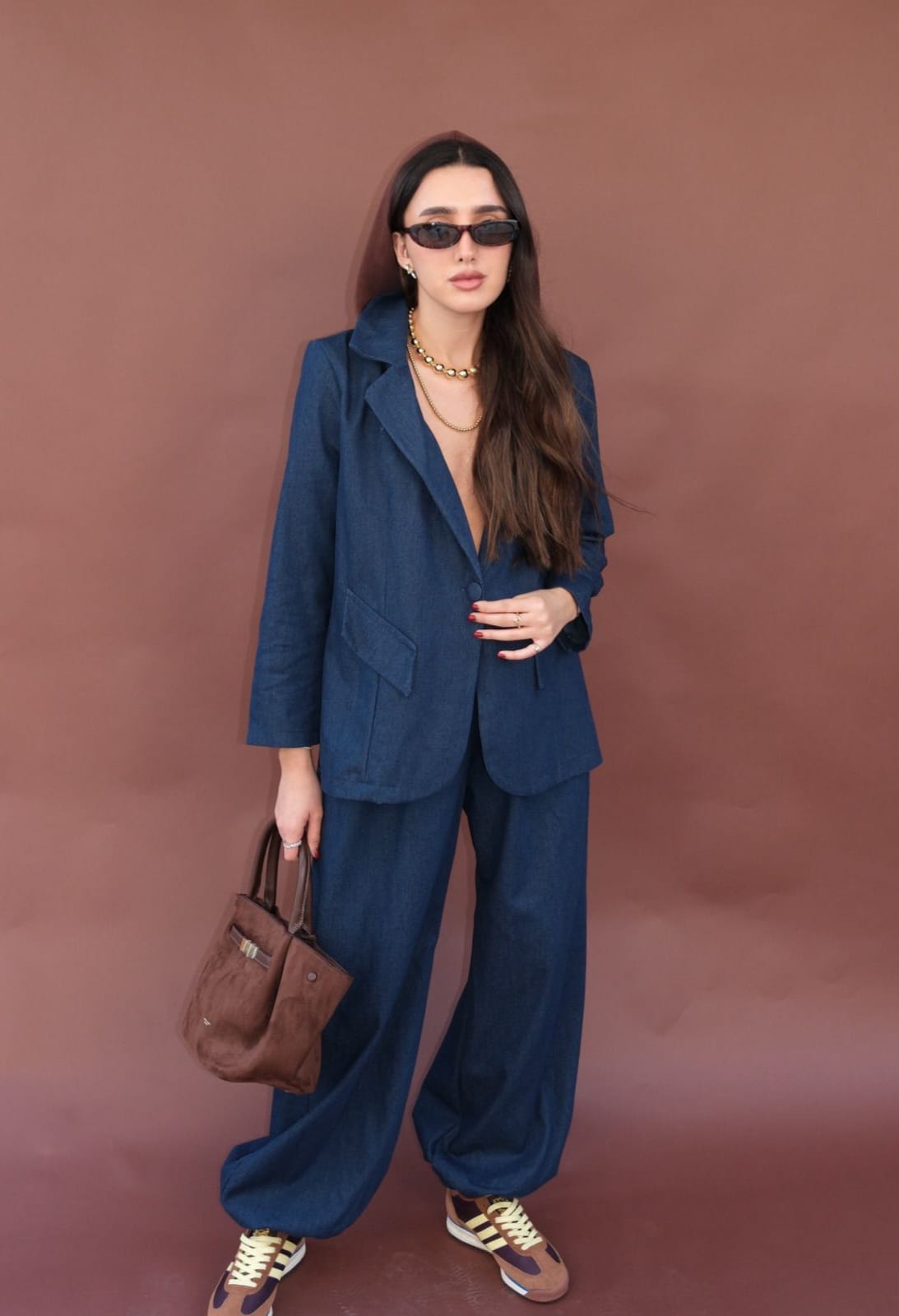 חליפת בלון גינס כהה