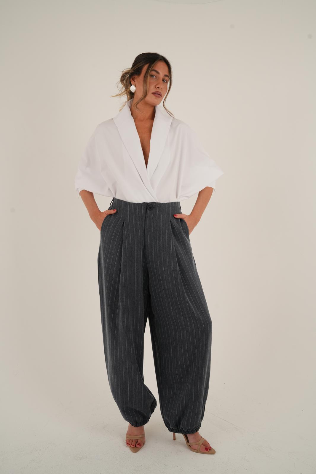 מכנס עמנואל כחול-אפור