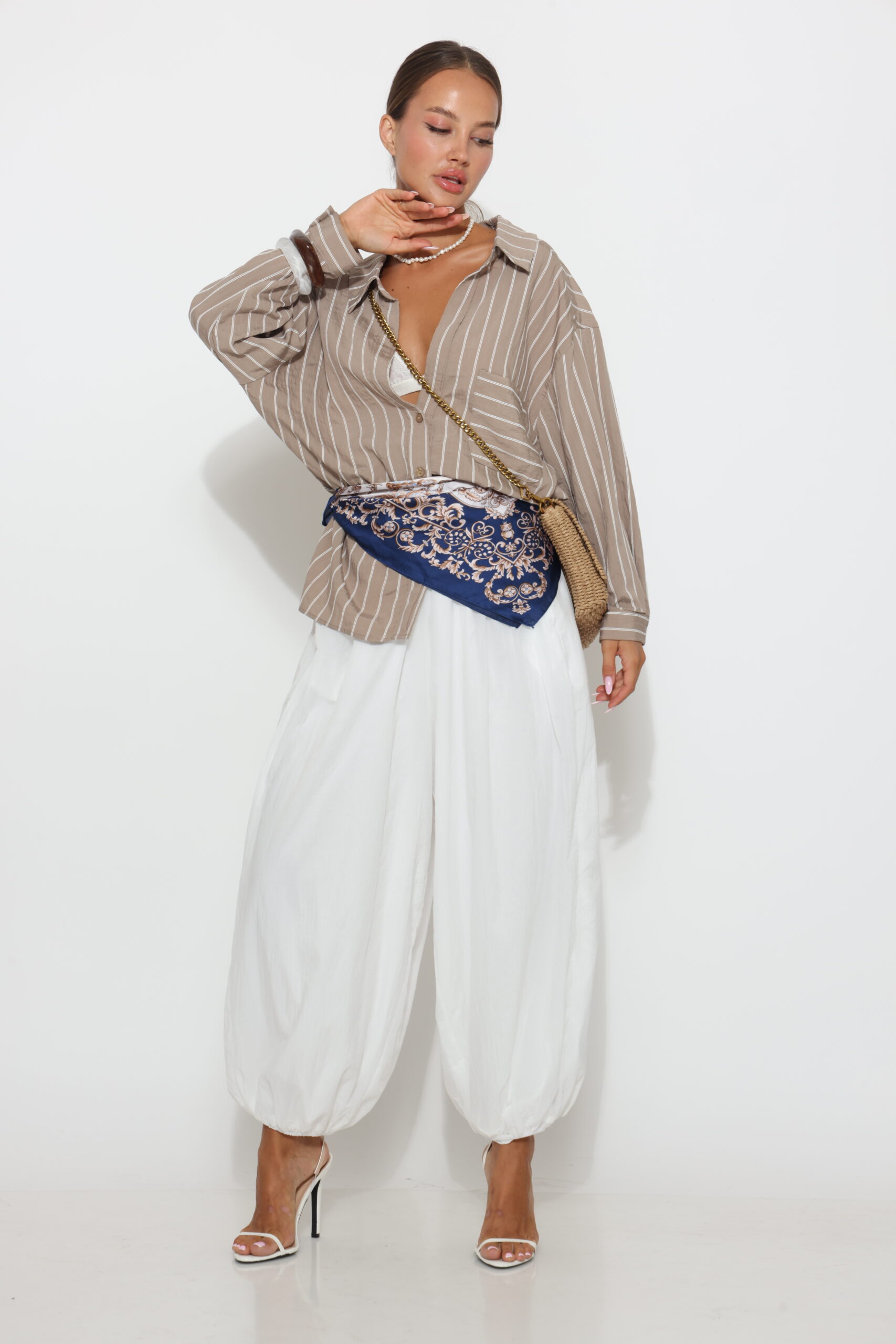 מכנס בלון לבן