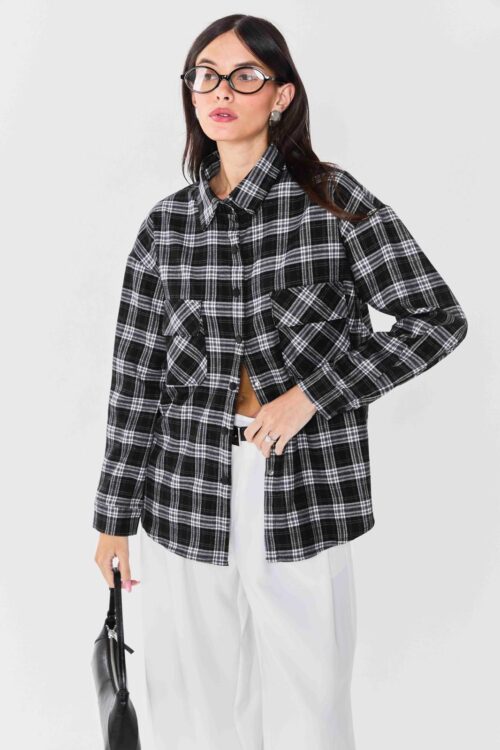 חולצת איזבל משובץ שחור