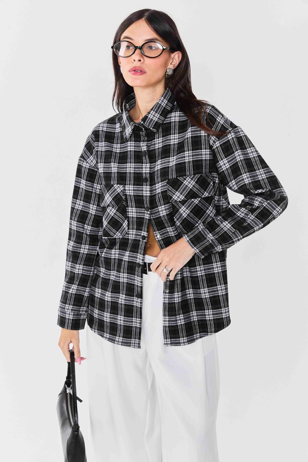 חולצת איזבל משובץ שחור