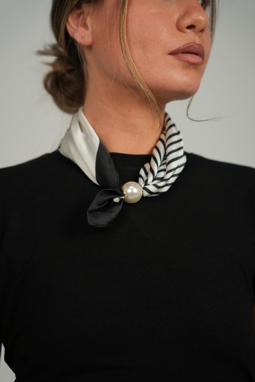 שרשרת צעיף פנינה לבן