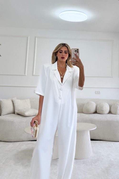 אוברול בובי לבן