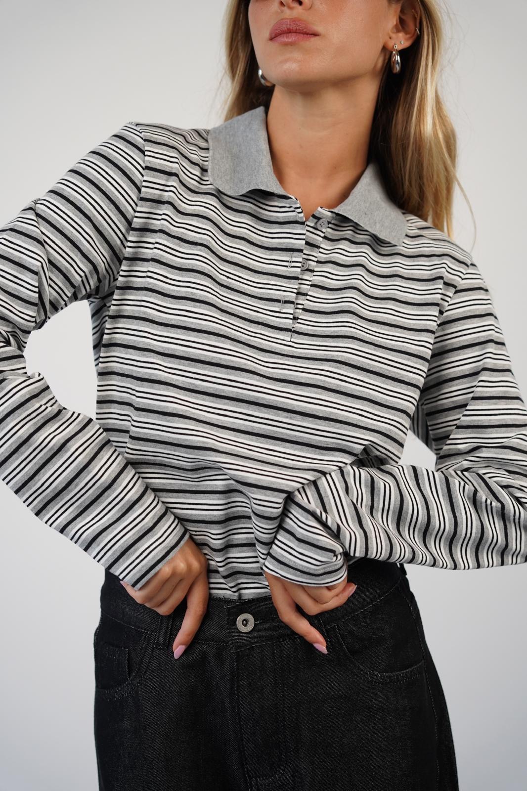 חולצת פולו רוני אפורה