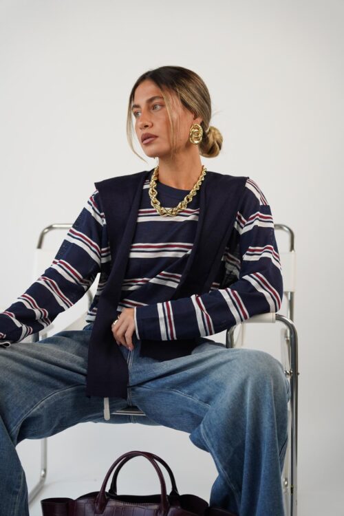 חולצת טסה פסים-כחול