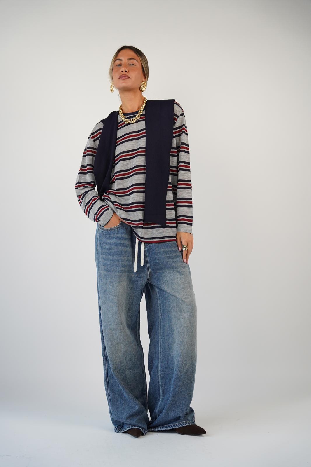 חולצת טסה פסים אפור – תמונה 3