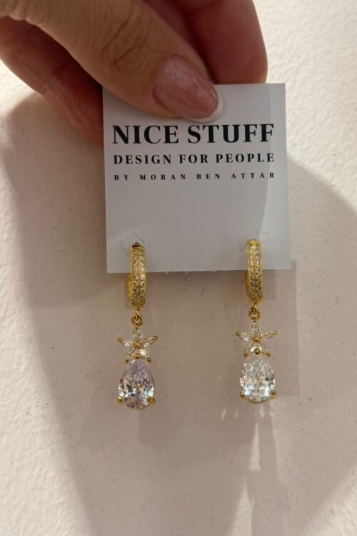 עגילי מלודי מוזהב