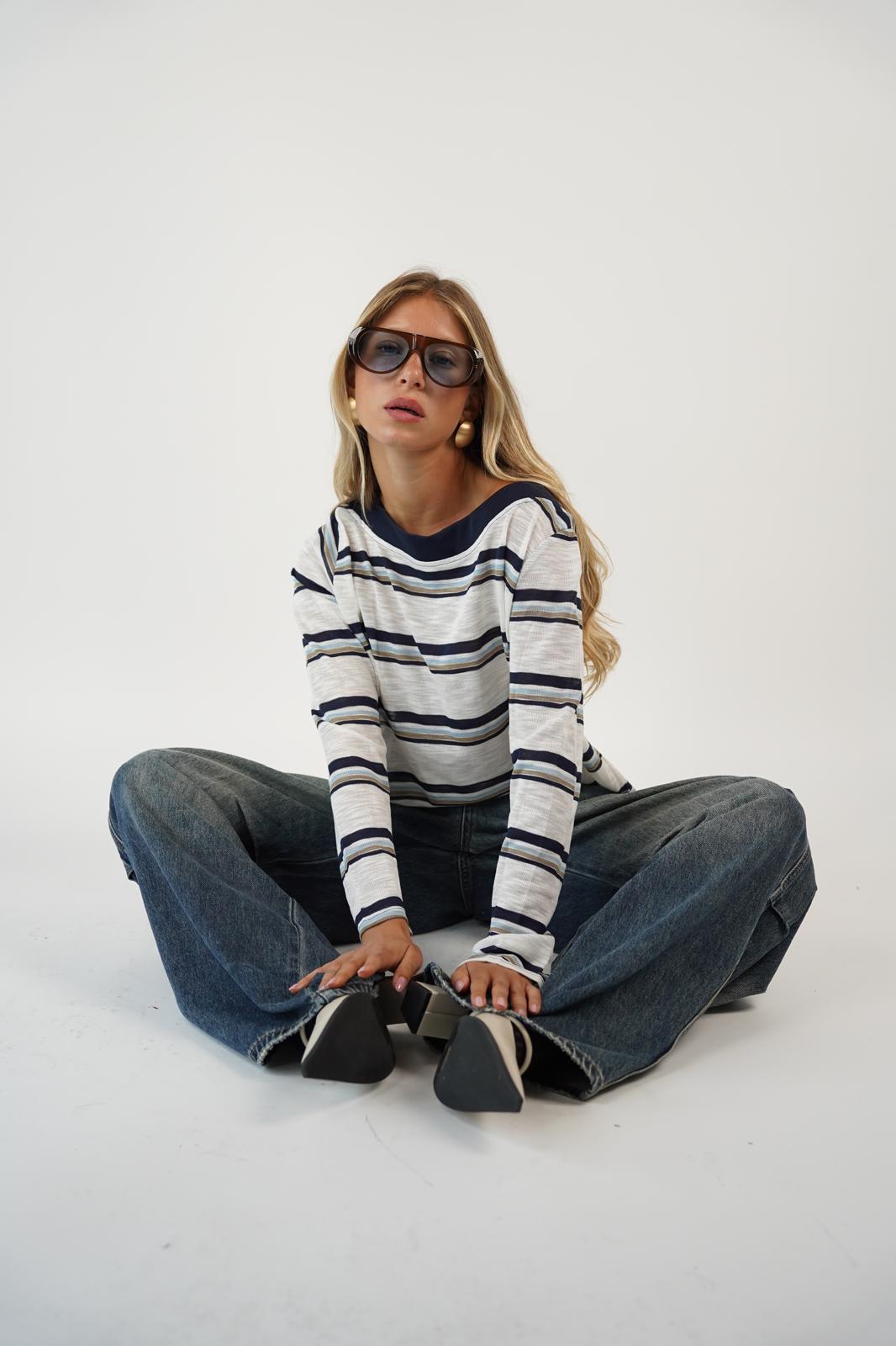 חולצת ליטל לבן פסים – תמונה 2