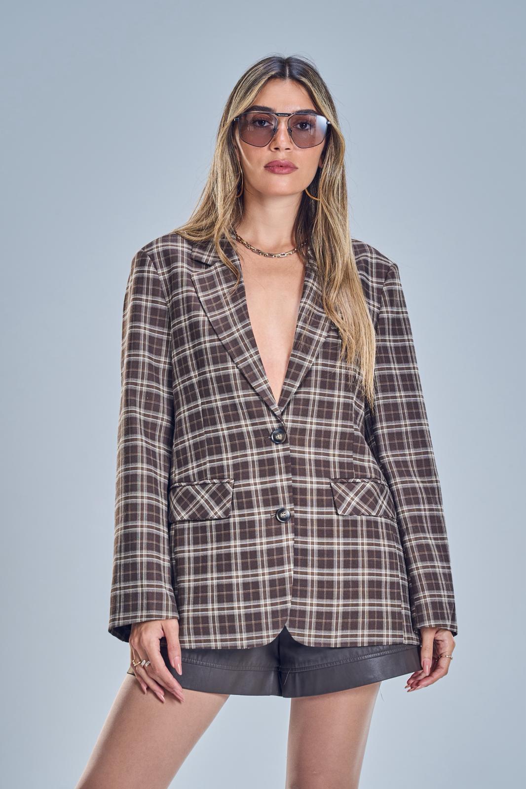 גקט הלני משובץ חום