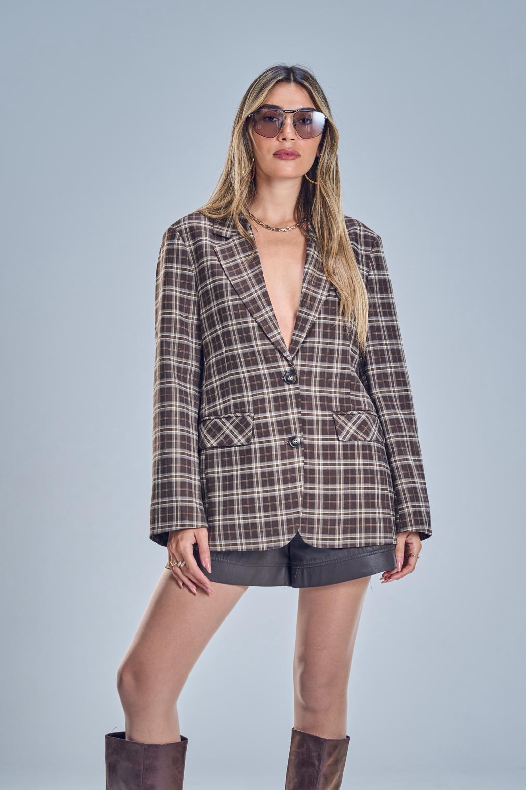 גקט הלני משובץ חום – תמונה 3