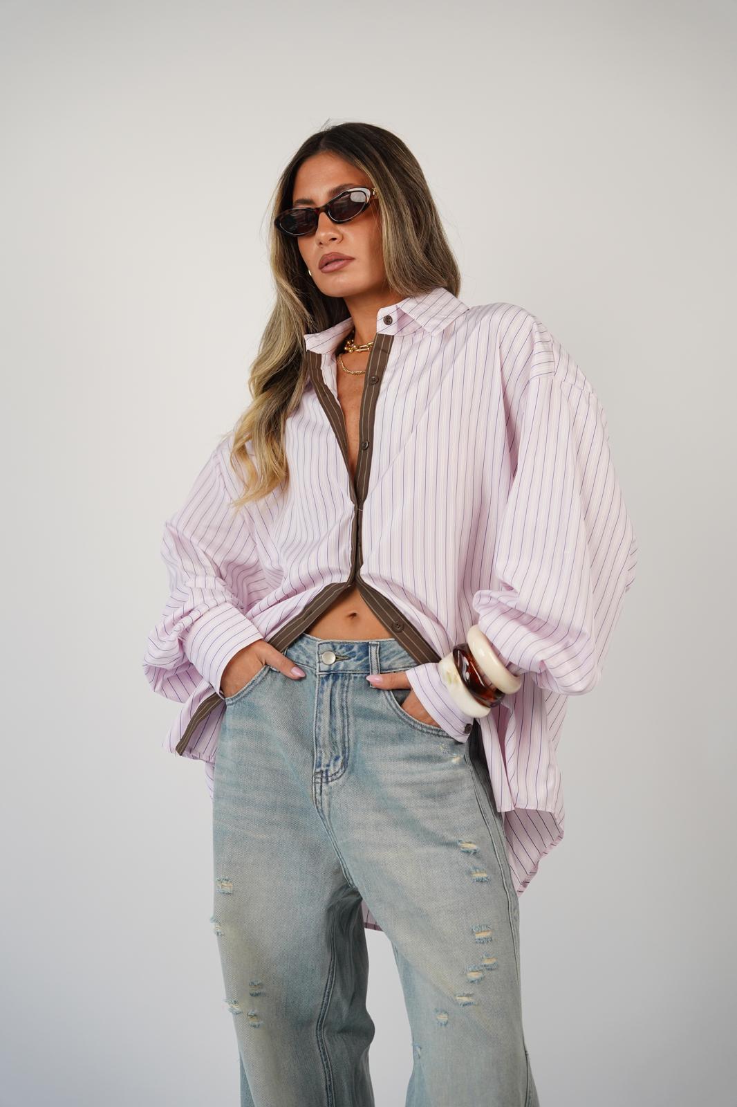 חולצת בלו פסים ורוד – תמונה 2