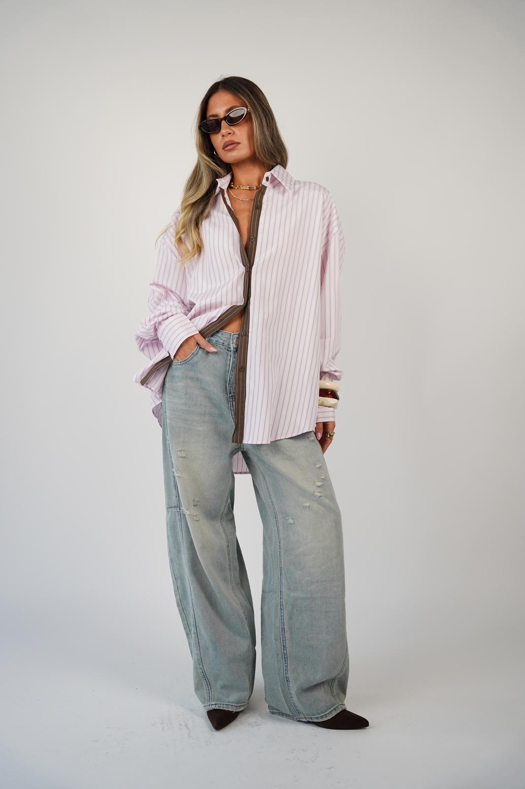 חולצת בלו פסים ורוד – תמונה 3