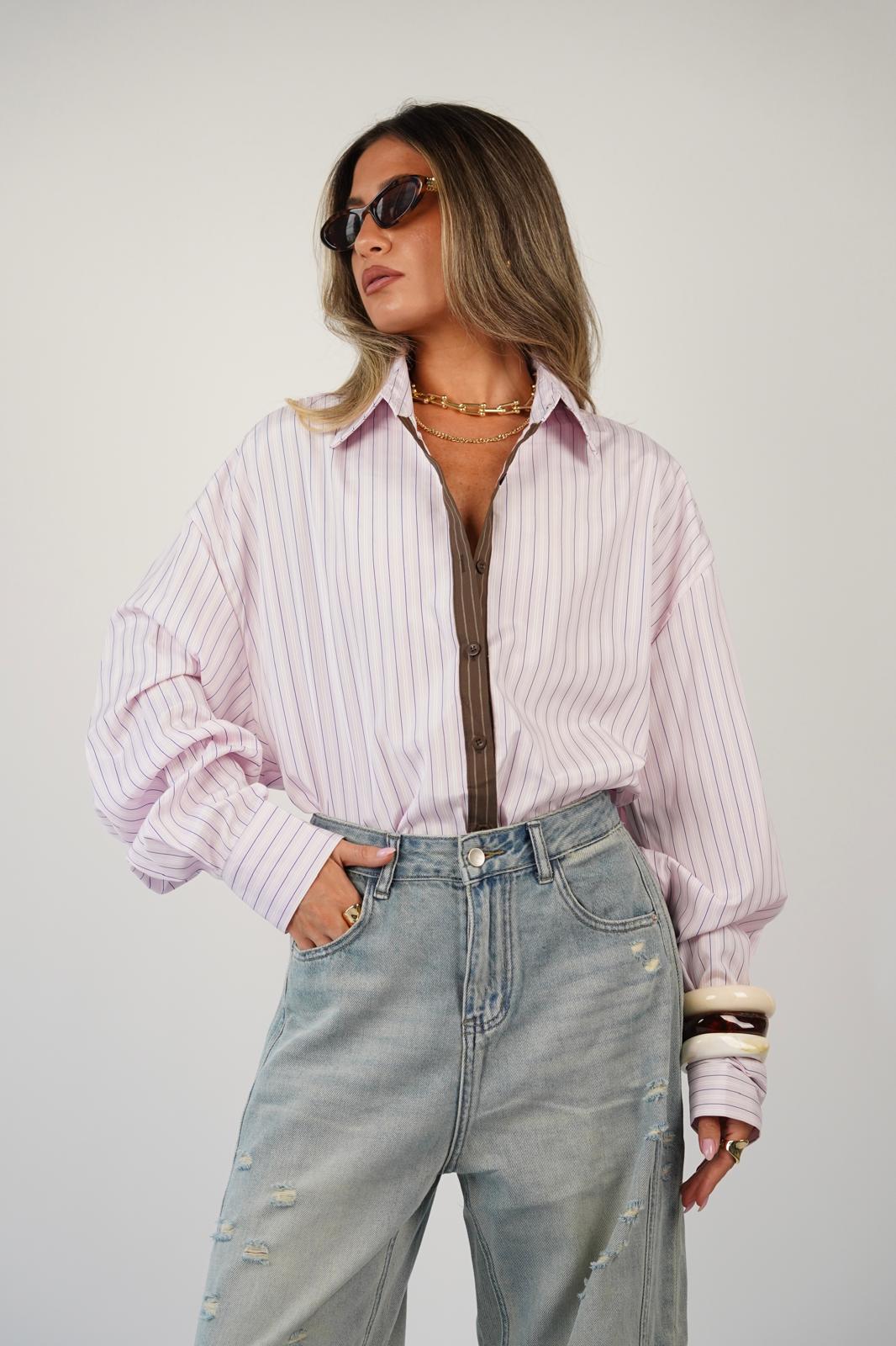 חולצת בלו פסים ורוד – תמונה 4