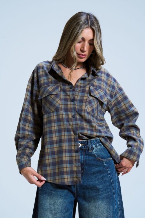 חולצת איזבל משובץ ירוק