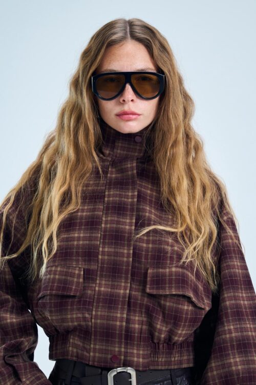 גקט ניל משובץ בורדו