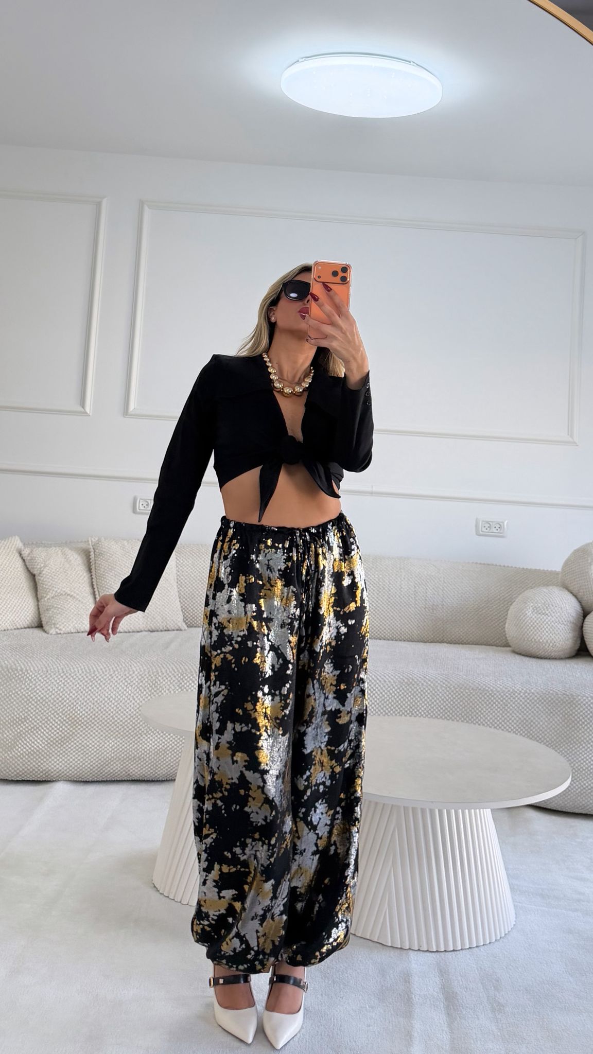 מכנס בלון כסף-זהב