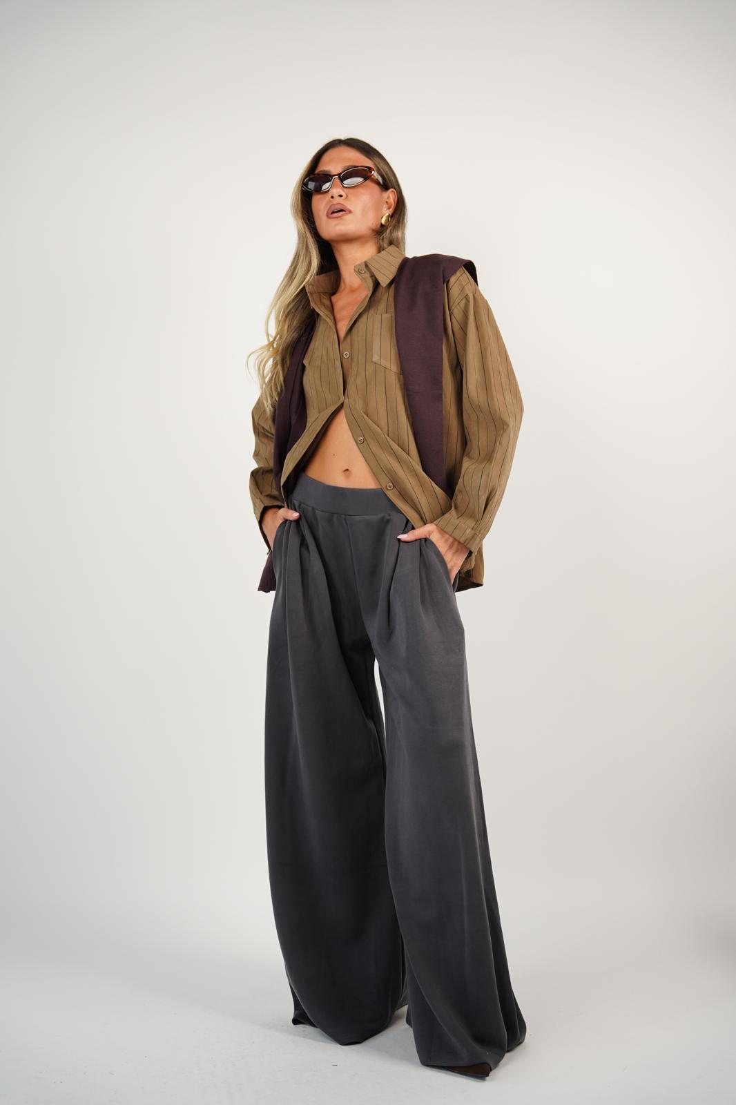 חולצת ונסה חום פסים – תמונה 3