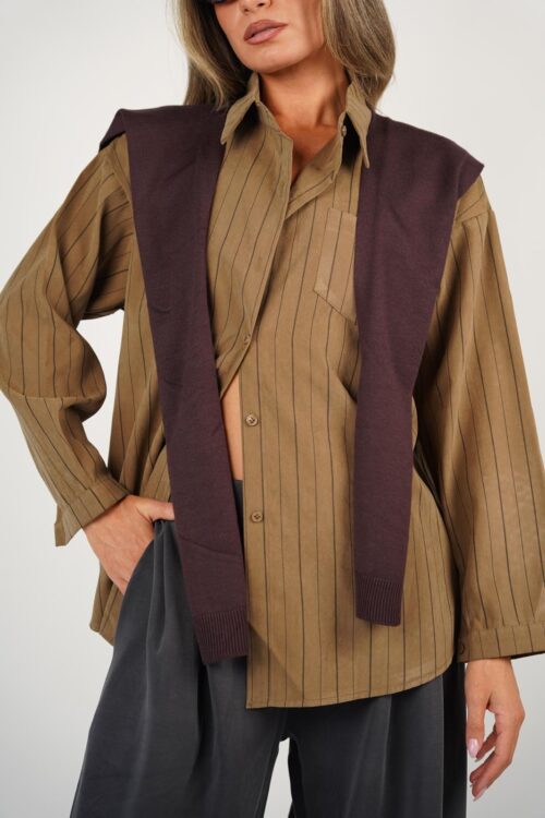 חולצת ונסה חום פסים