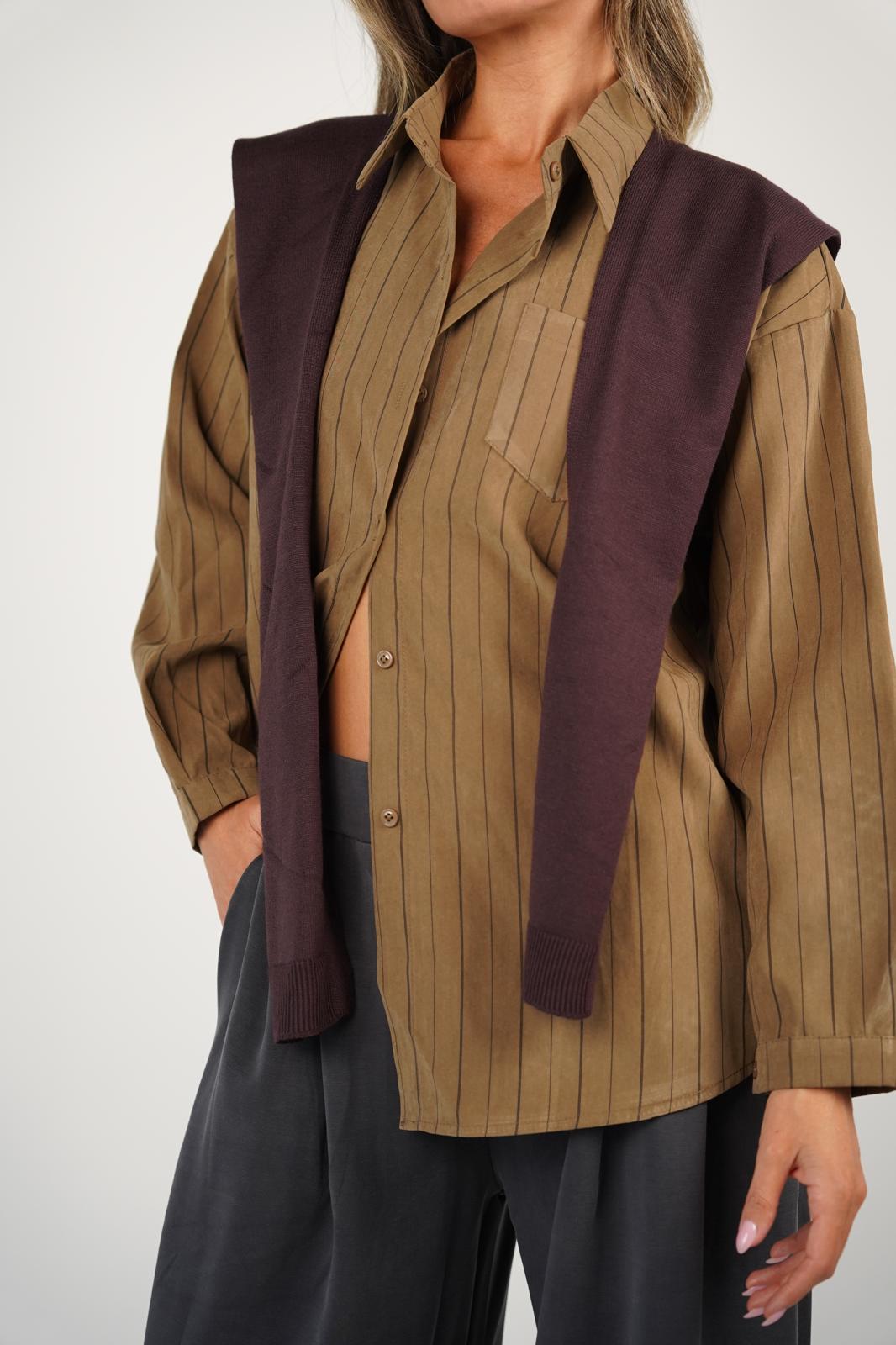 חולצת ונסה חום פסים – תמונה 4