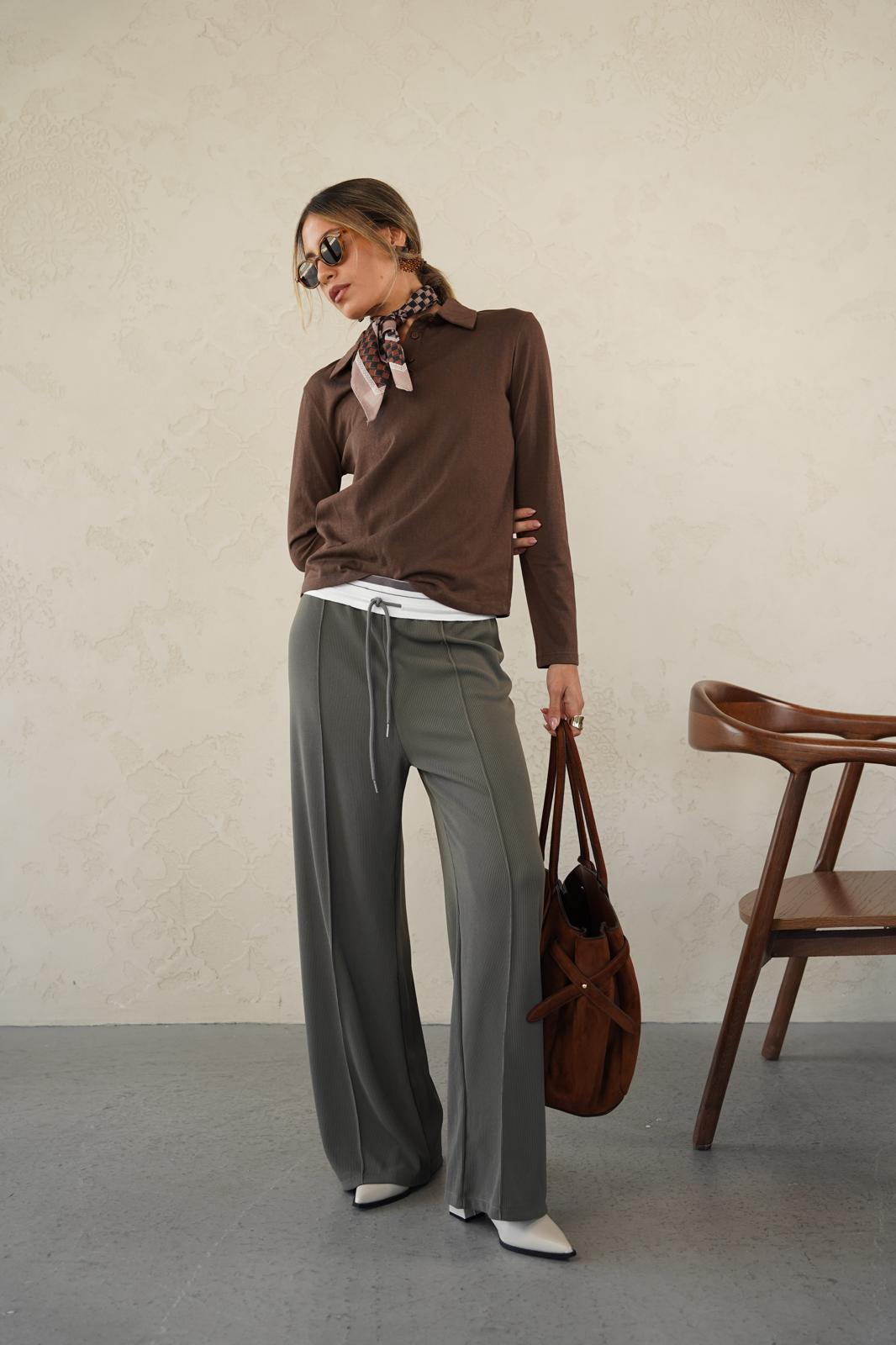 מכנס רותם ירוק זית – תמונה 3