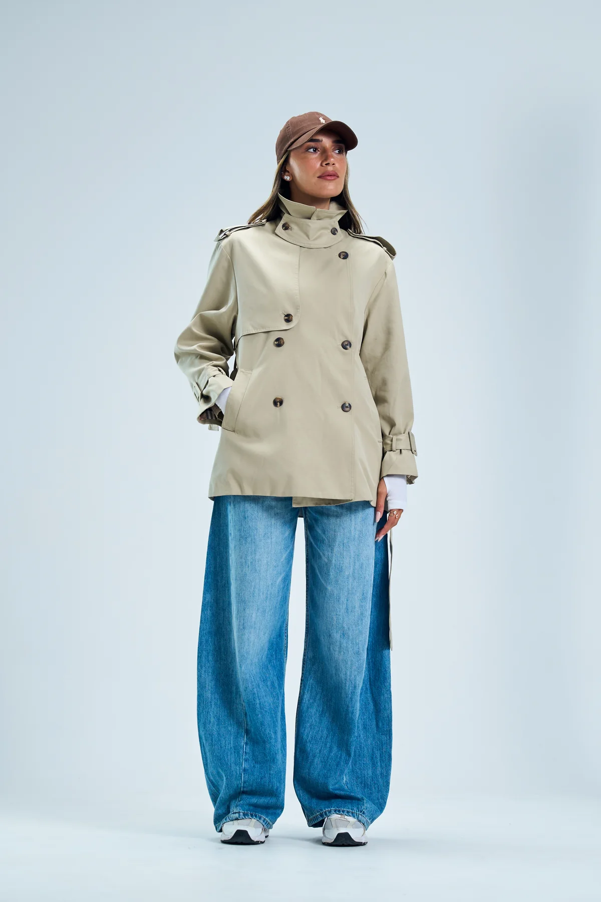 מעיל טרנץ שליו בז