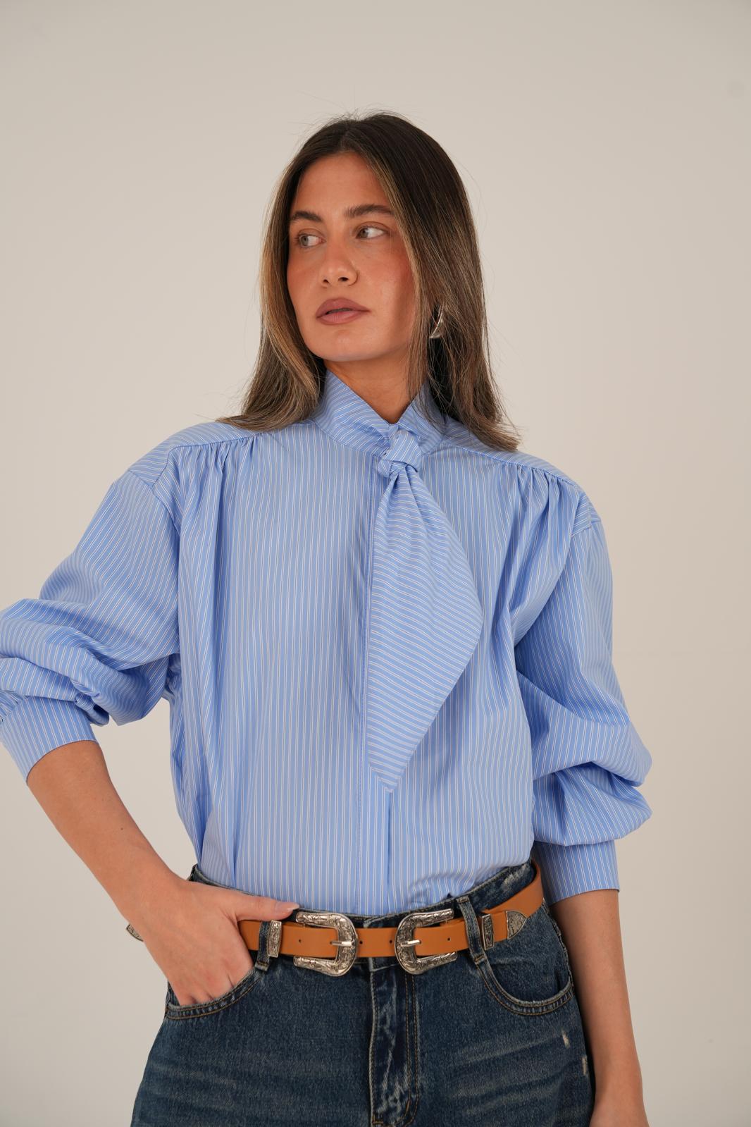 חולצת קרול תכלת – תמונה 2