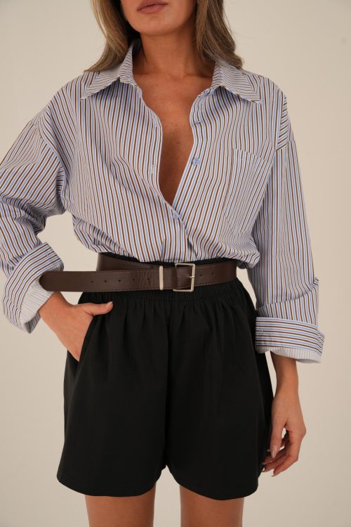 חולצת מוניקה פסים כחולים