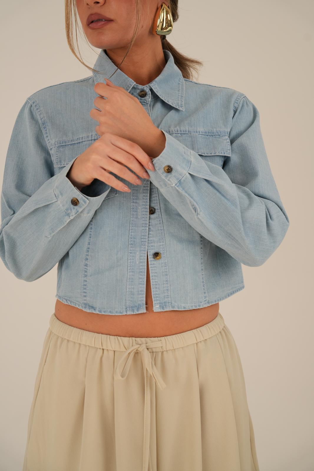 חולצת מאיה גינס בהיר – תמונה 3