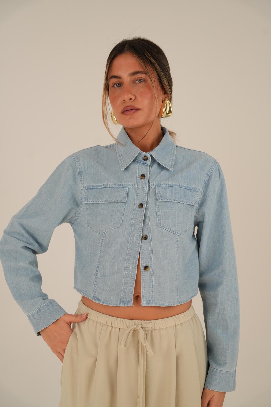 חולצת מאיה גינס בהיר – תמונה 4